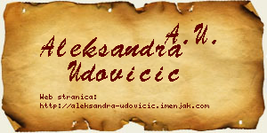 Aleksandra Udovičić vizit kartica